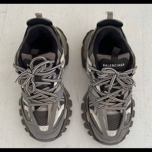 Balenciaga Track Logo Mesh Rubber Sneakers Grey